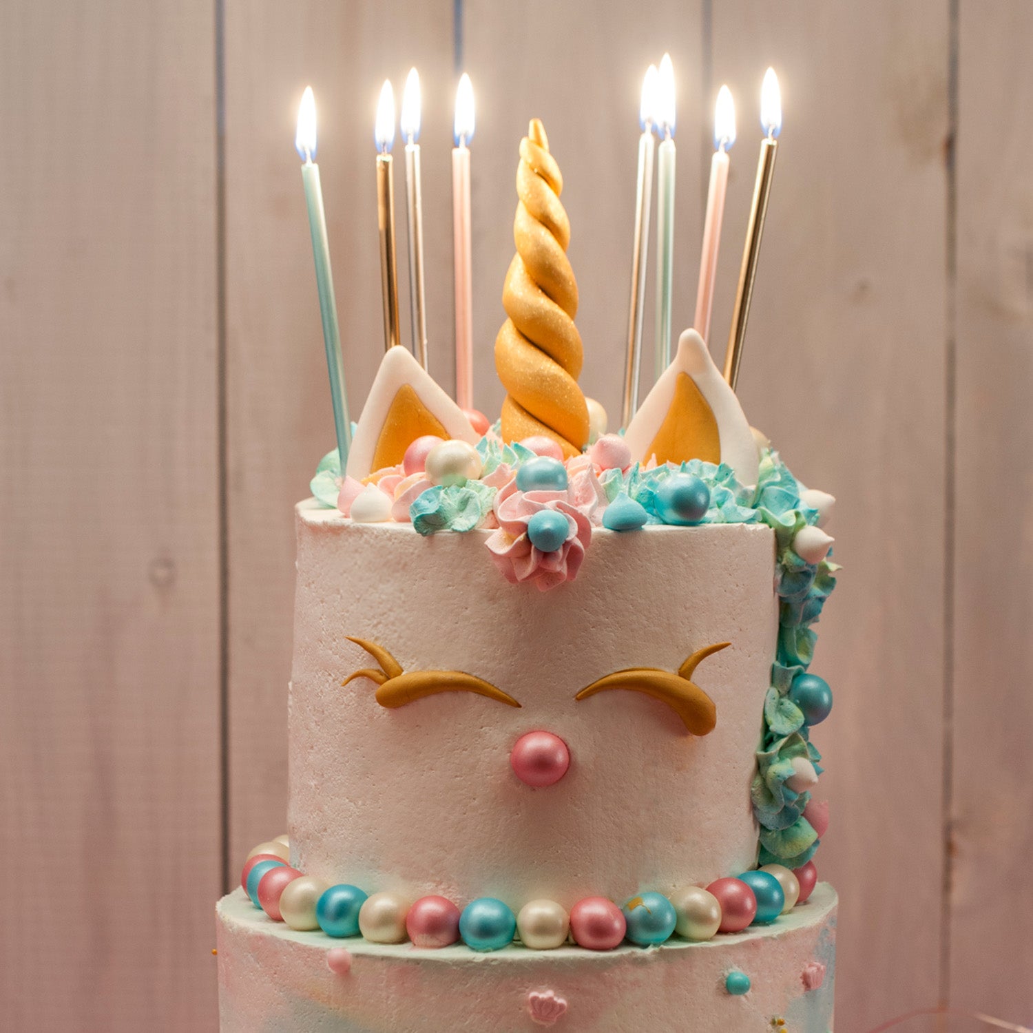 CONFEZIONE 16 CANDELINE METALLIZZATE MIX 13CM