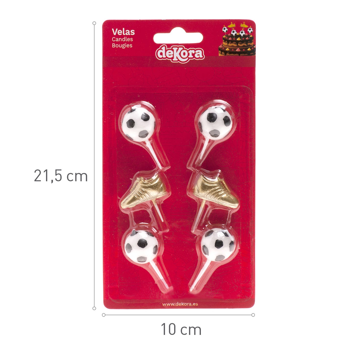 BLISTER VELAS CELEBRACIÓN BALÓN Y BOTA DE FÚTBOL