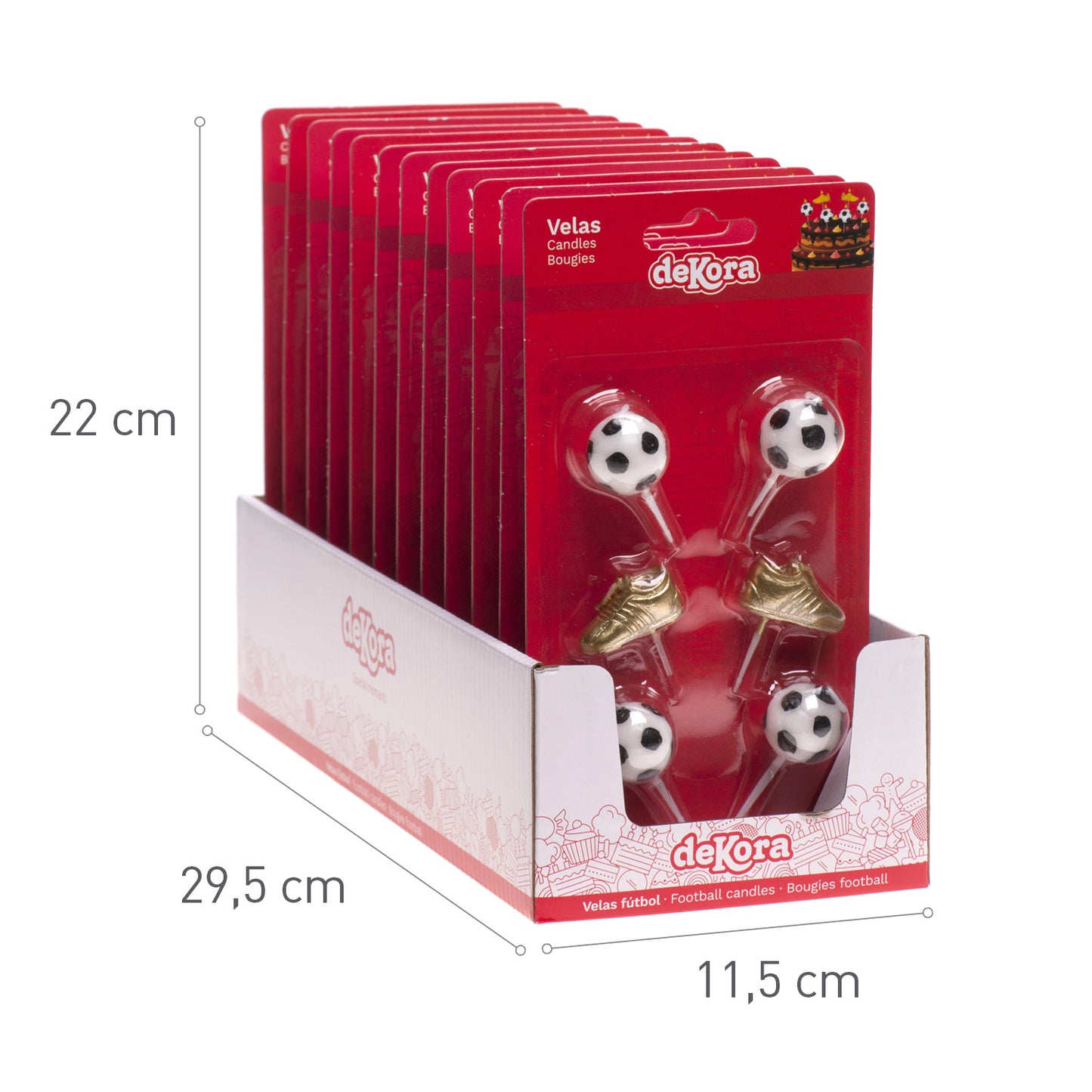 BLISTER VELAS CELEBRACIÓN BALÓN Y BOTA DE FÚTBOL