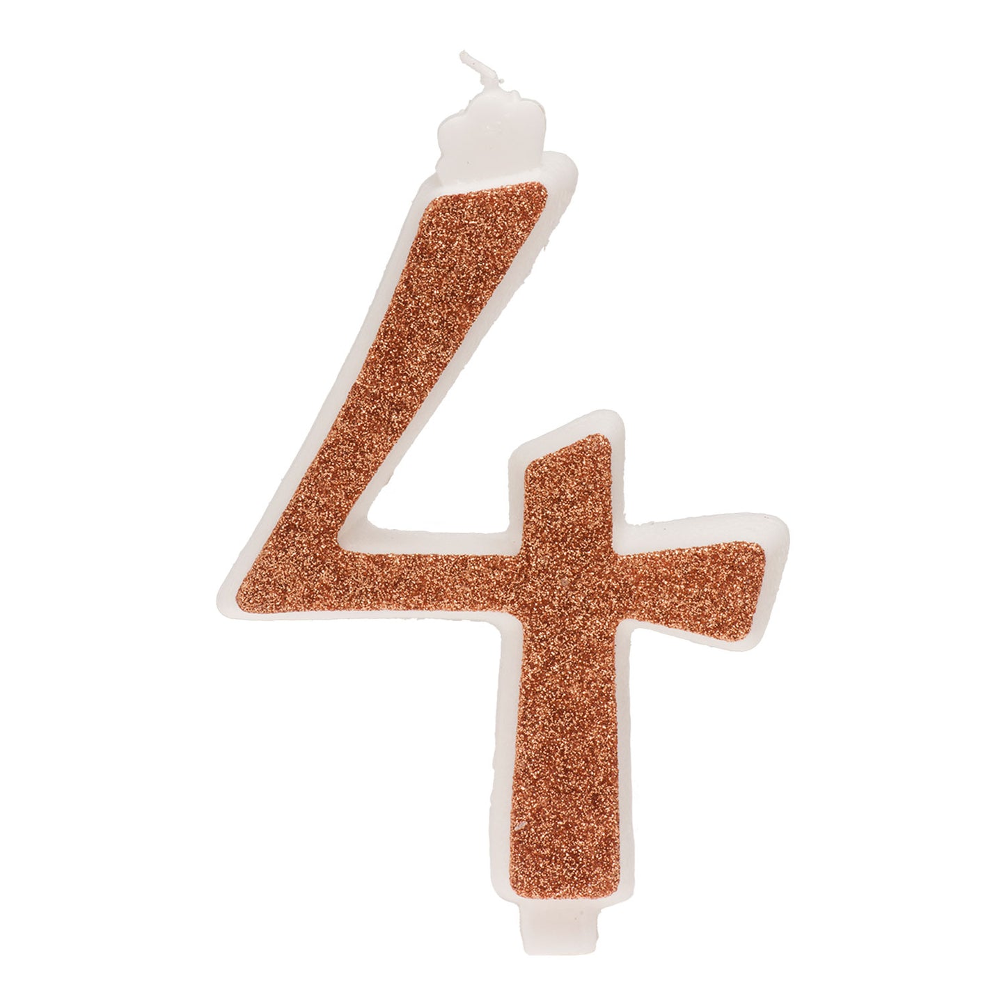DISPLAY 10 GOLDEN GLITTER BIRTHDAY BIG CANDLES Nº 4 13 CM