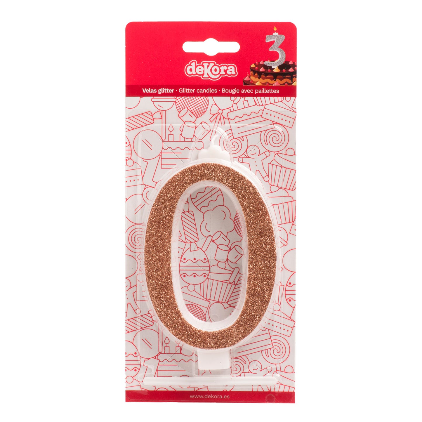 DISPLAY 10 GLITTER BIRTHDAY CANDLES GOLD Nº 0 13 CM