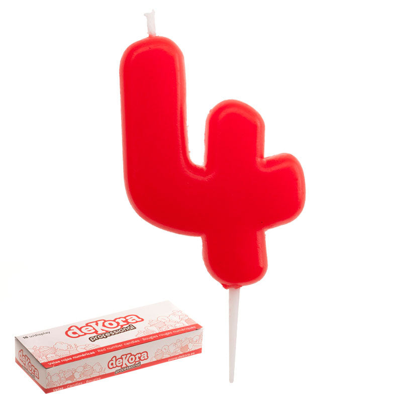 16 CANDELINE NUMERO 4 GLOBE 5CM