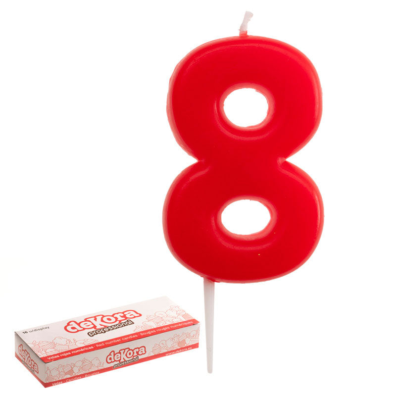 16 BIRTHDAY CANDLES NUMBER 8 GLOBER 5,5 CM