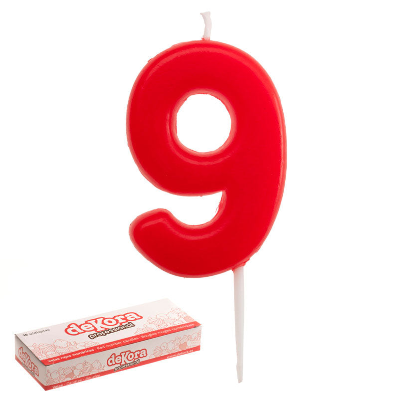 16 CANDELINE NUMERO 9 GLOBE 5CM