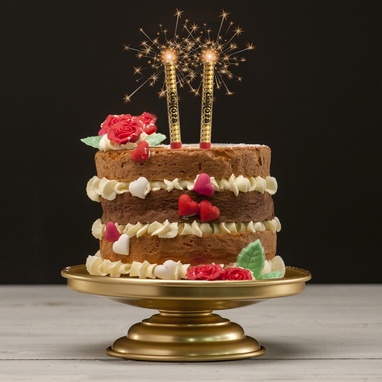 BLISTER 2 BENGALAS DORADAS 12CM