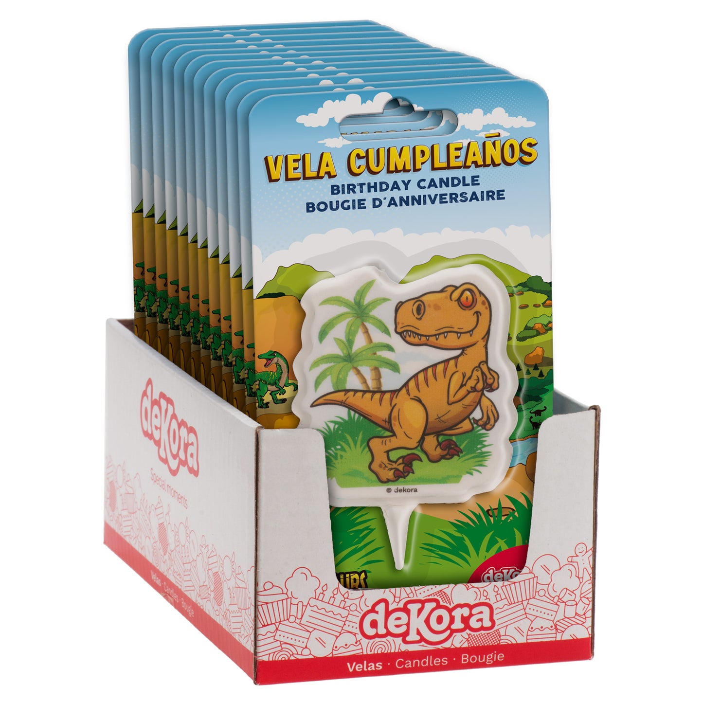 VELA 2D ANIVERSÁRIO DINOSSAURO 7,5CM