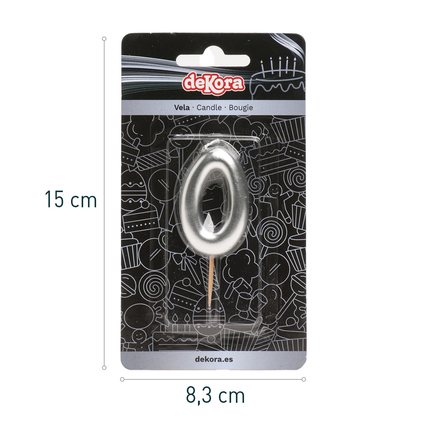 SILVER COMIC BIRTHDAY CANDLE | Nº0