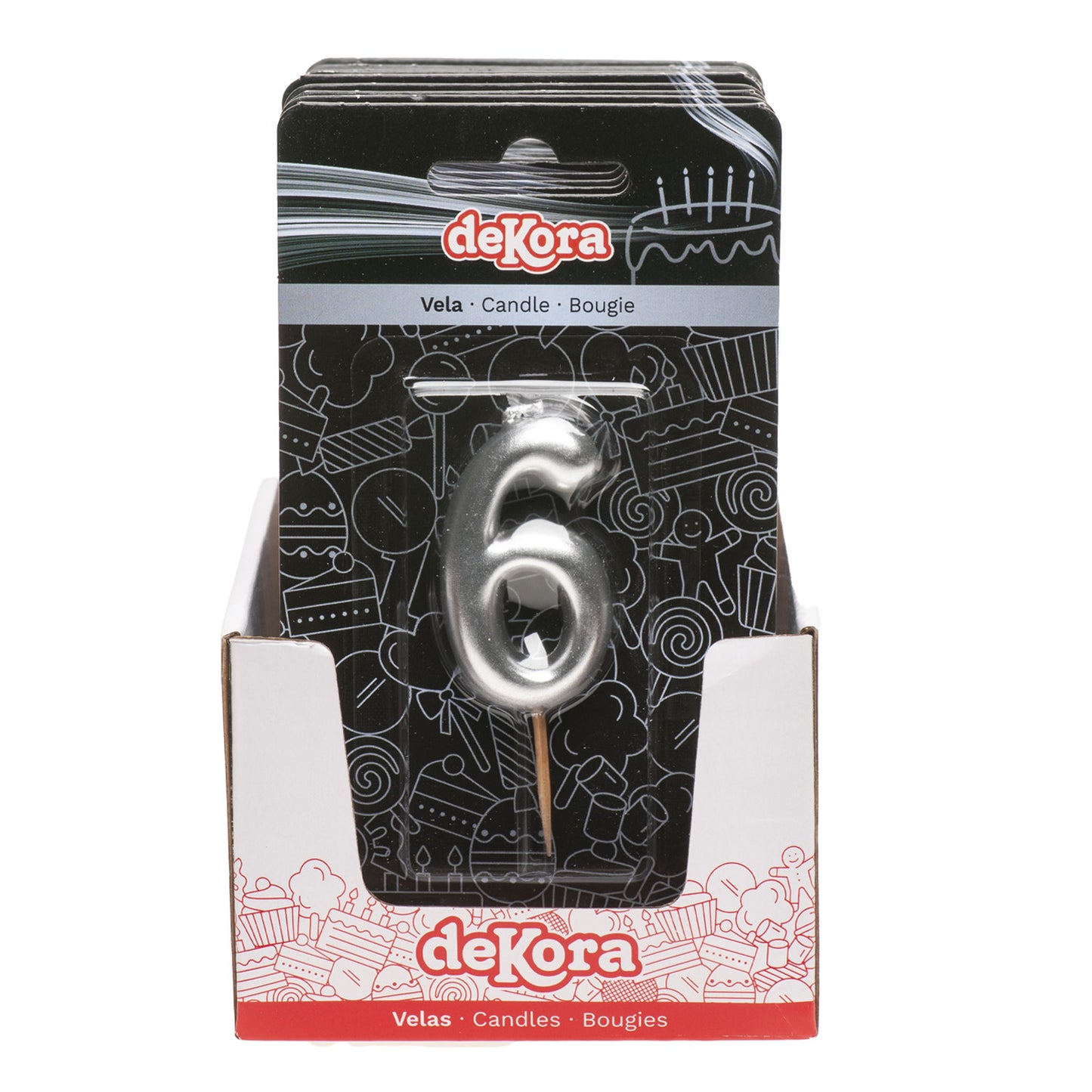 SILVER COMIC BIRTHDAY CANDLE | Nº6