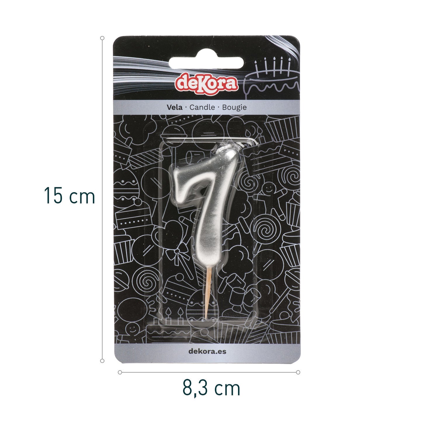 SILVER COMIC BIRTHDAY CANDLE | Nº7