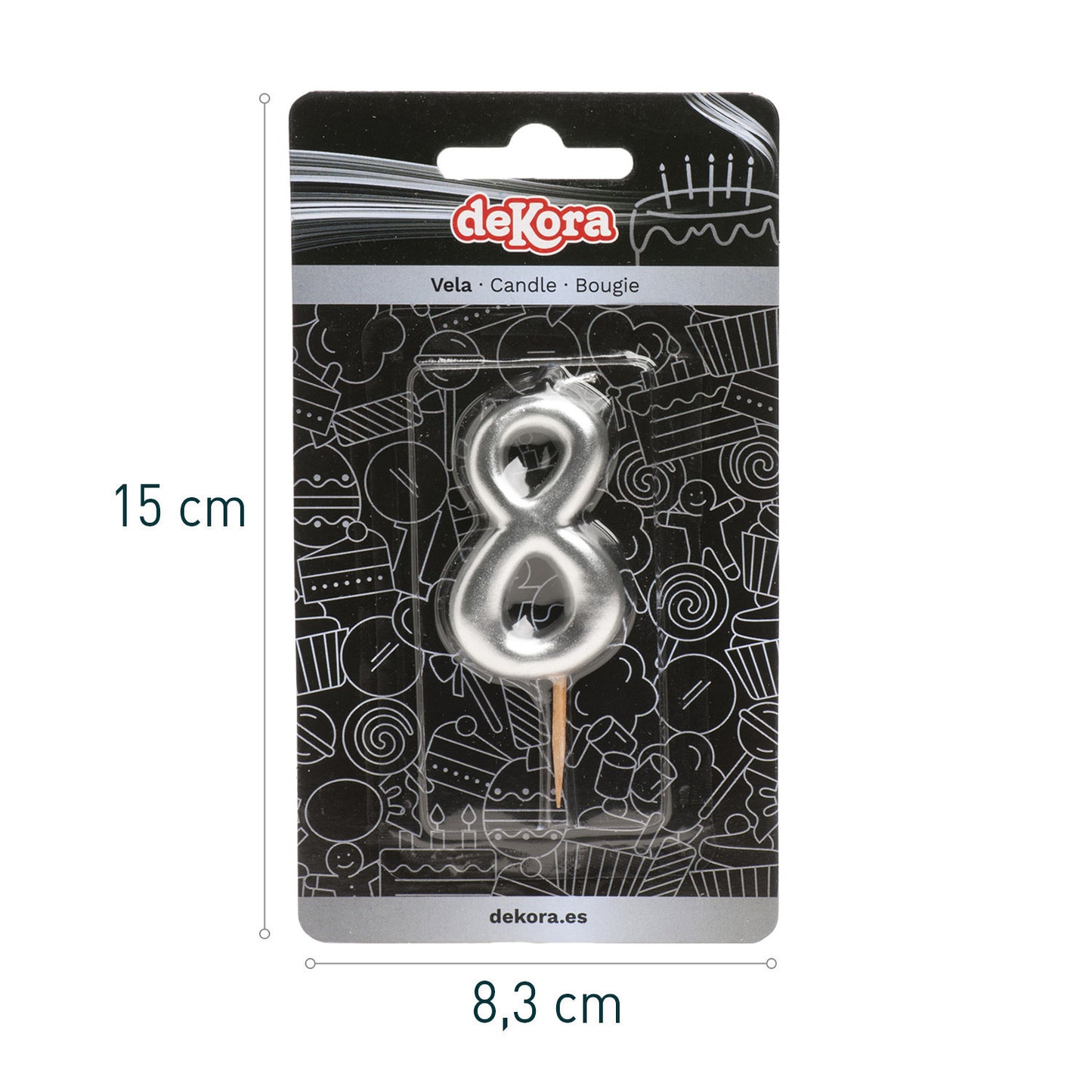 VELA ANIVERSÁRIO COMIC PRATA | Nº8