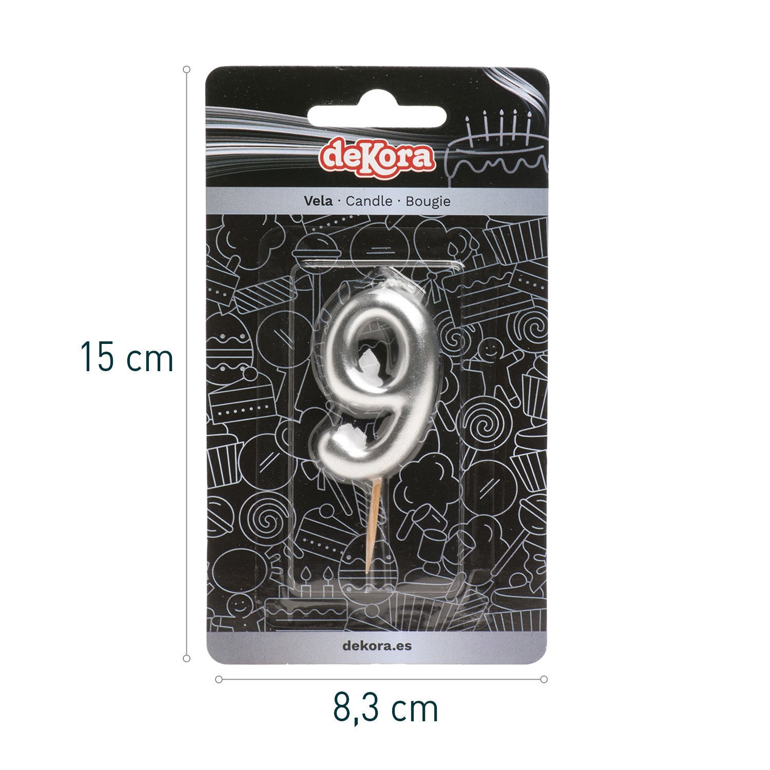 VELA ANIVERSÁRIO COMIC PRATA | Nº9