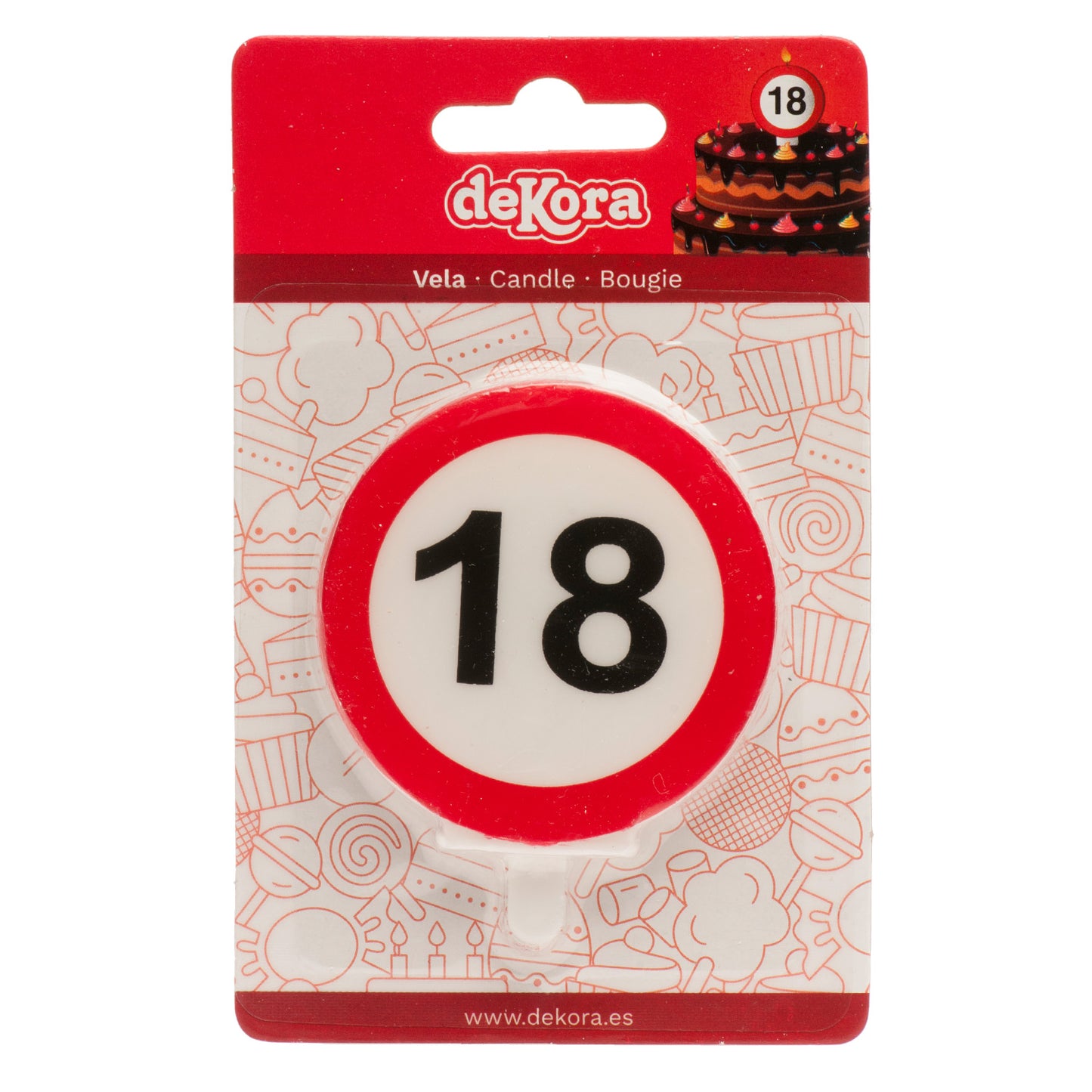 VELA 18 CUMPLEAÑOS SEÑAL PROHIBIDO 6,3CM