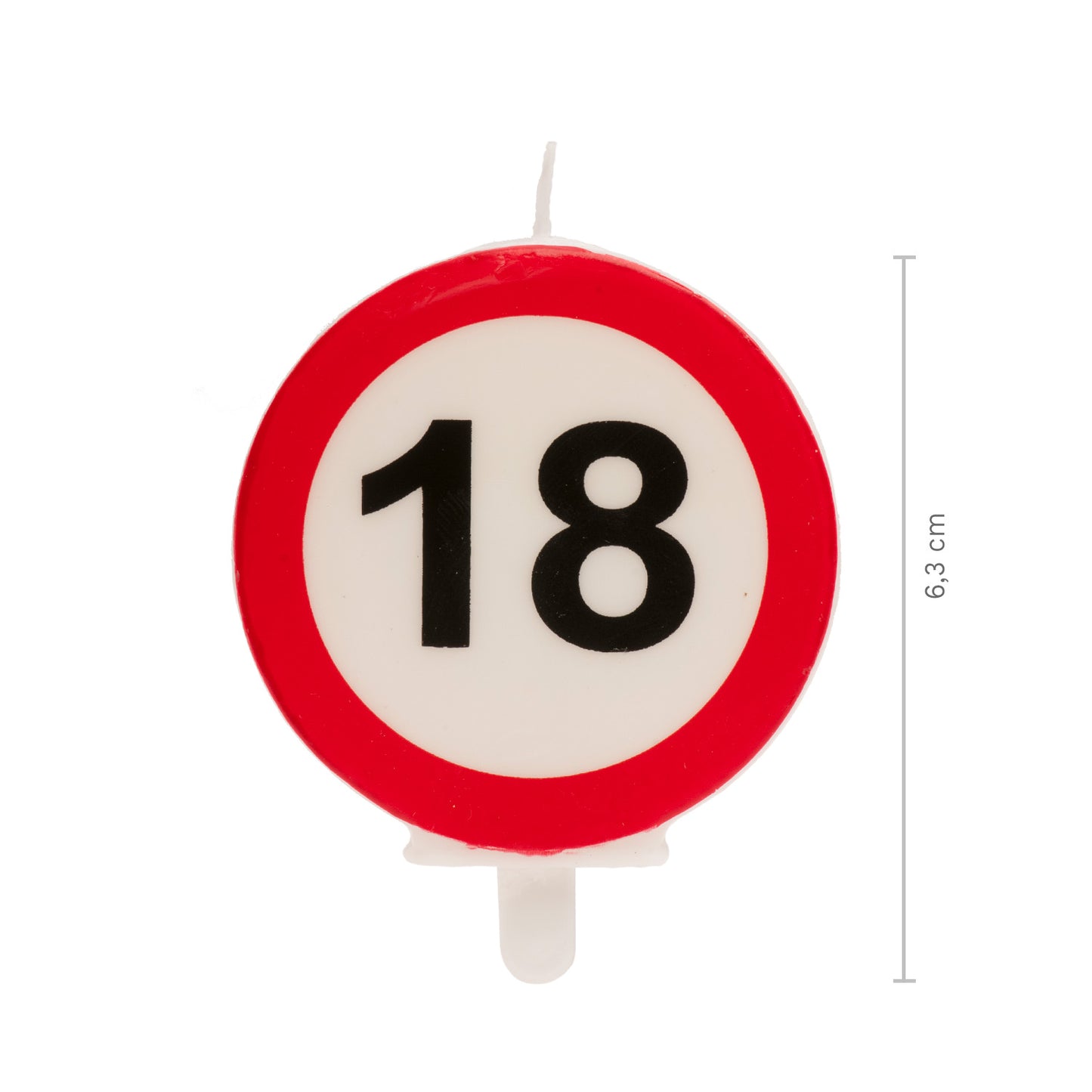 VELA 18 CUMPLEAÑOS SEÑAL PROHIBIDO 6,3CM