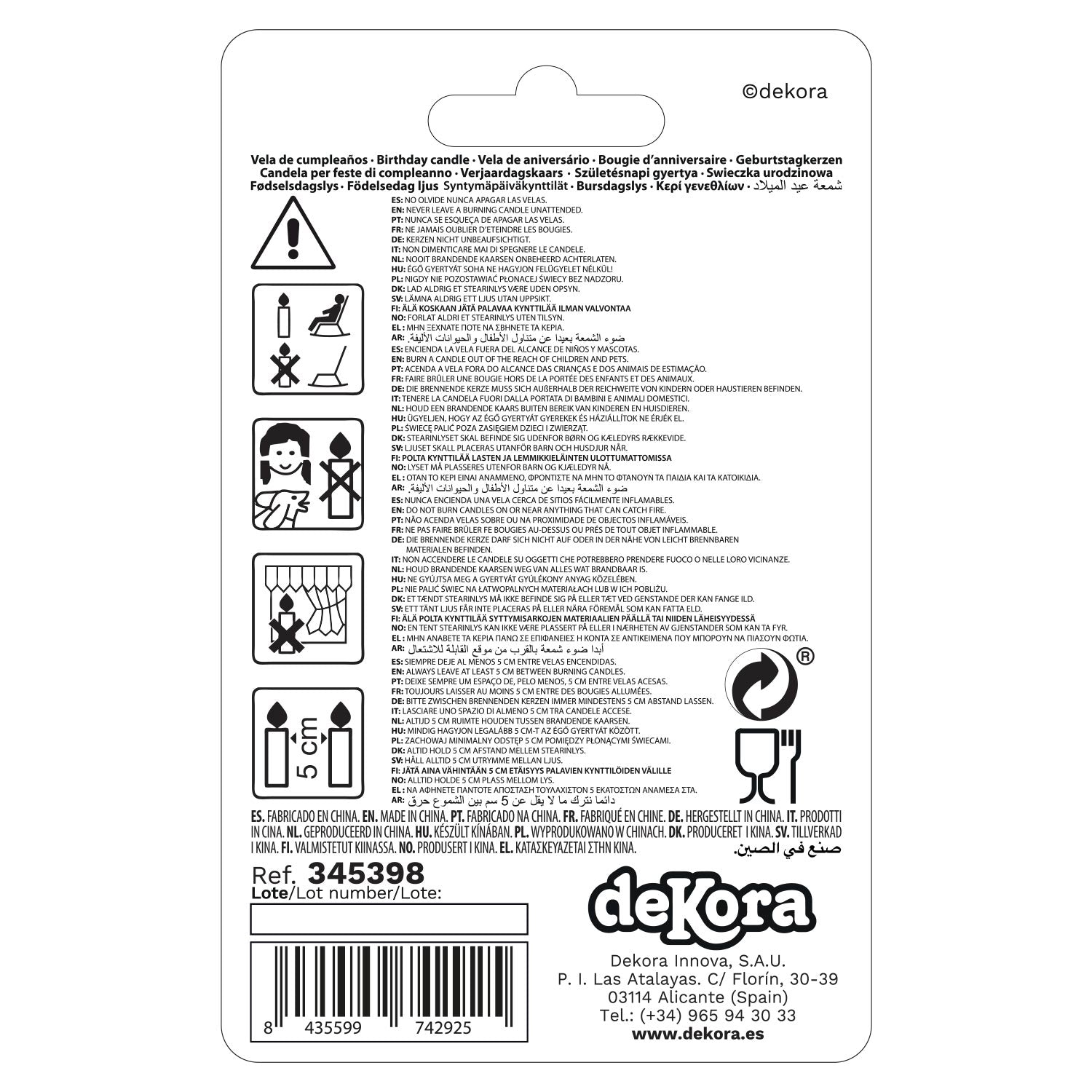 18 ANNIVERSARY CANDLES PROHIBITED SIGNAL 6,3CM