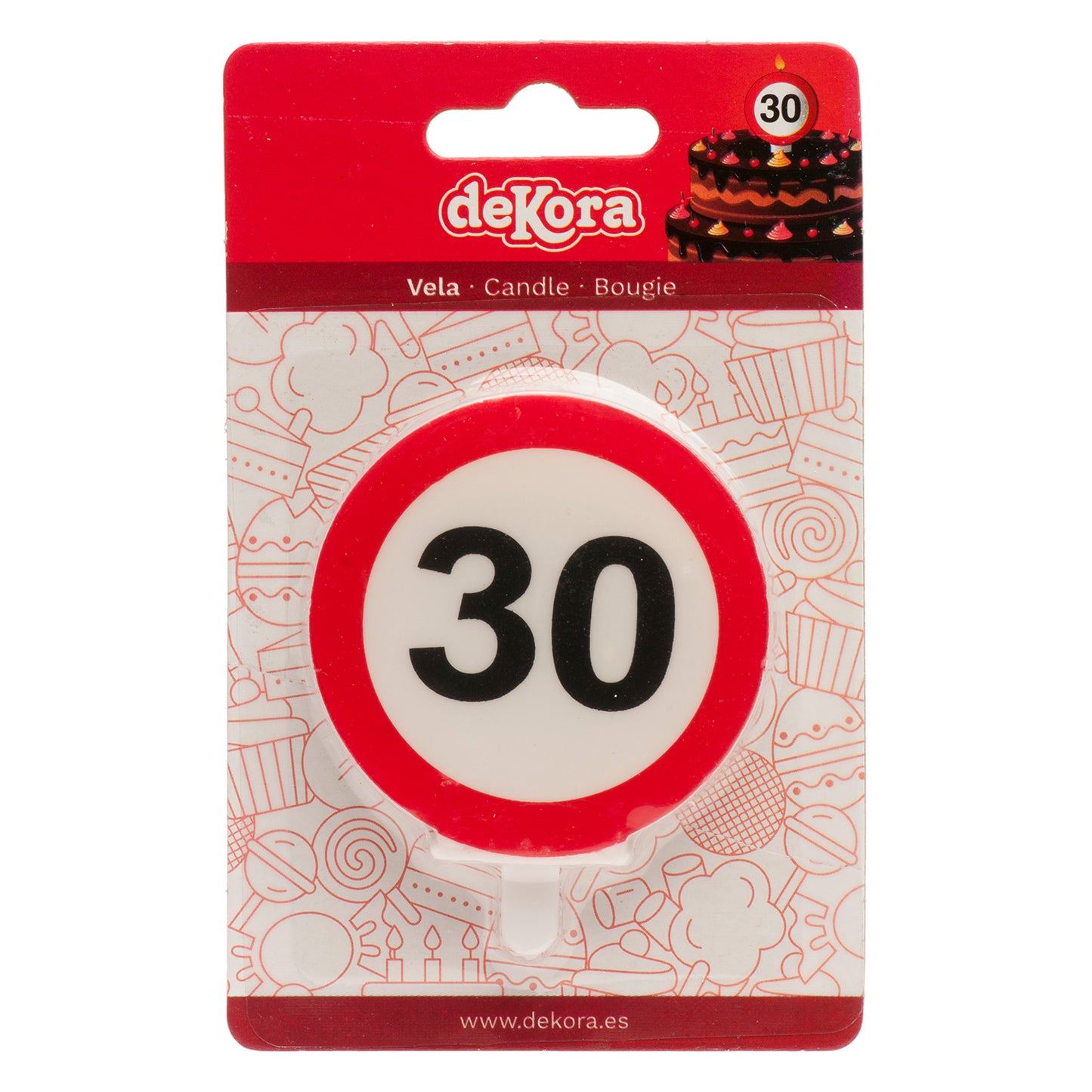 VELA 30 CUMPLEAÑOS SEÑAL PROHIBIDO 6,3CM