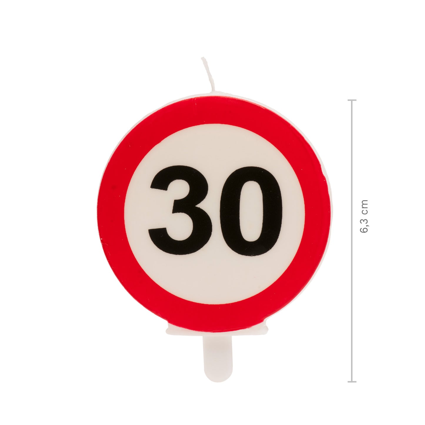 VELA 30 CUMPLEAÑOS SEÑAL PROHIBIDO 6,3CM