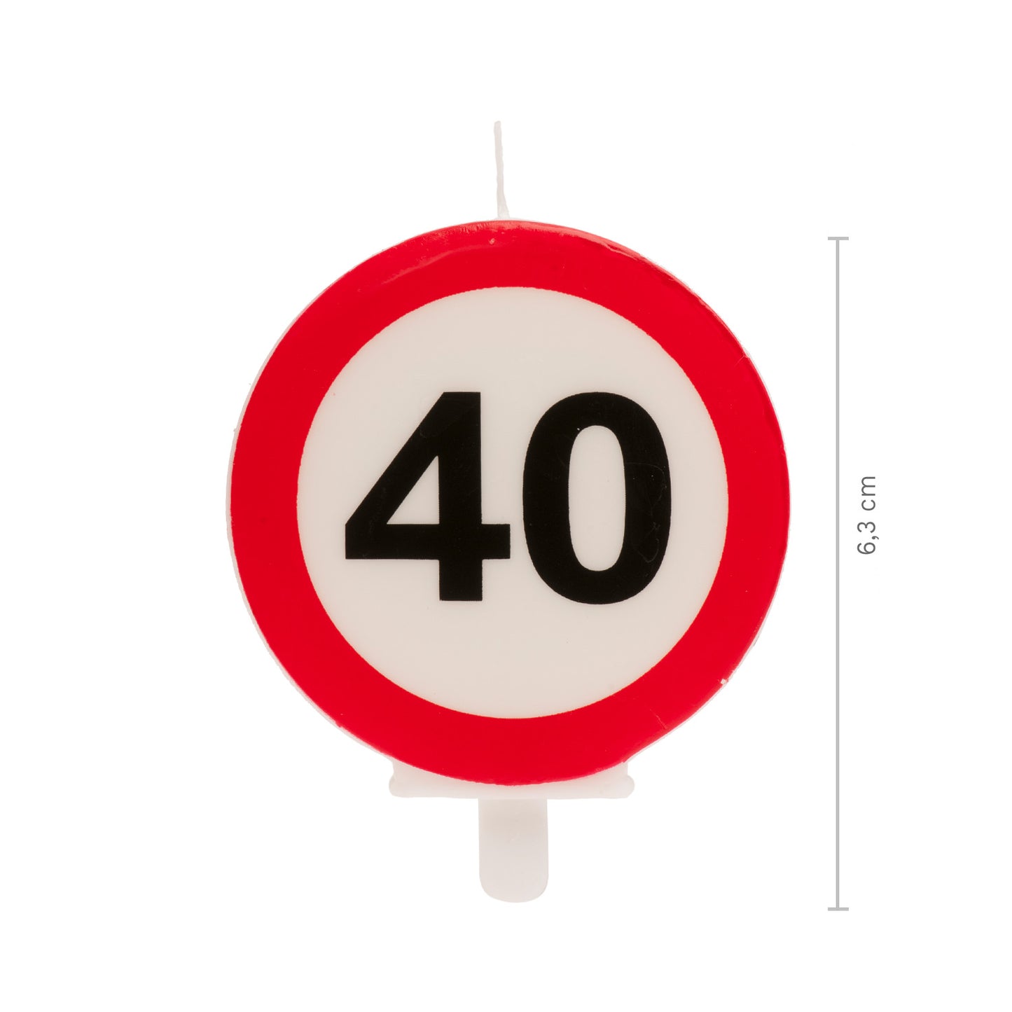 VELA 40 CUMPLEAÑOS SEÑAL PROHIBIDO 6,3CM