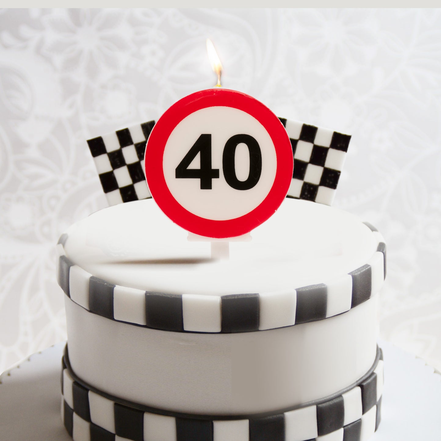 VELA 40 CUMPLEAÑOS SEÑAL PROHIBIDO 6,3CM