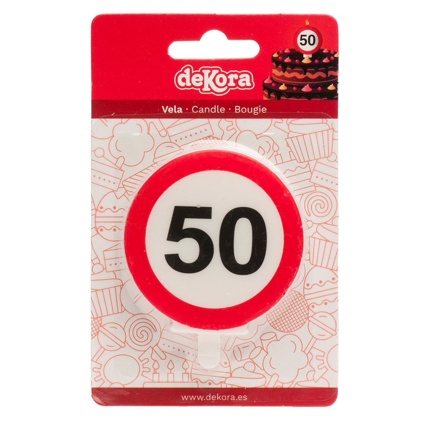 BOUGIE 50 ANNIVERSAIRE SIGNAL INTERDIT 6,3CM