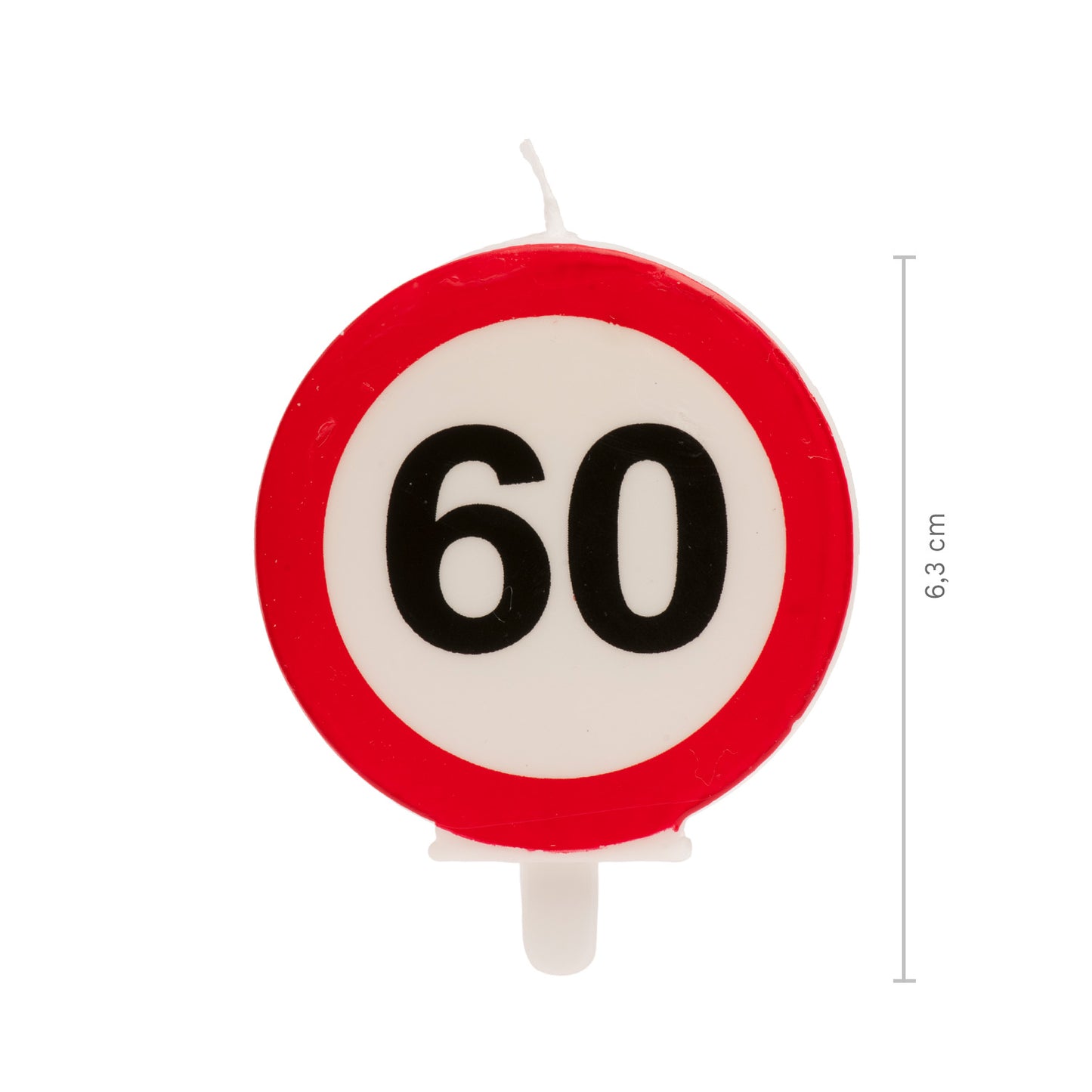 VELA 60 CUMPLEAÑOS SEÑAL PROHIBIDO 6,3CM