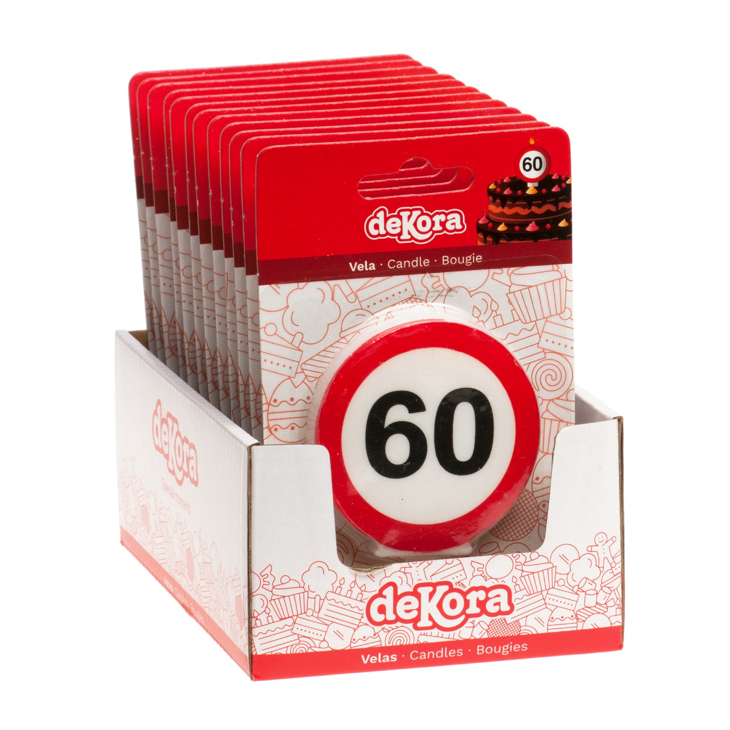 BOUGIE 60 ANNIVERSAIRE SIGNAL INTERDIT 6,3CM