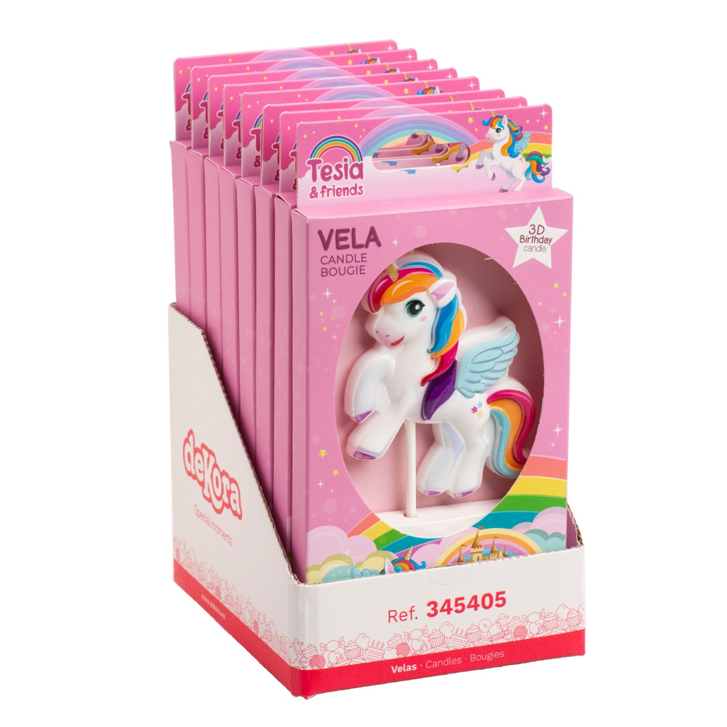 VELA CUMPLEAÑOS UNICORNIO 8X6.2CM