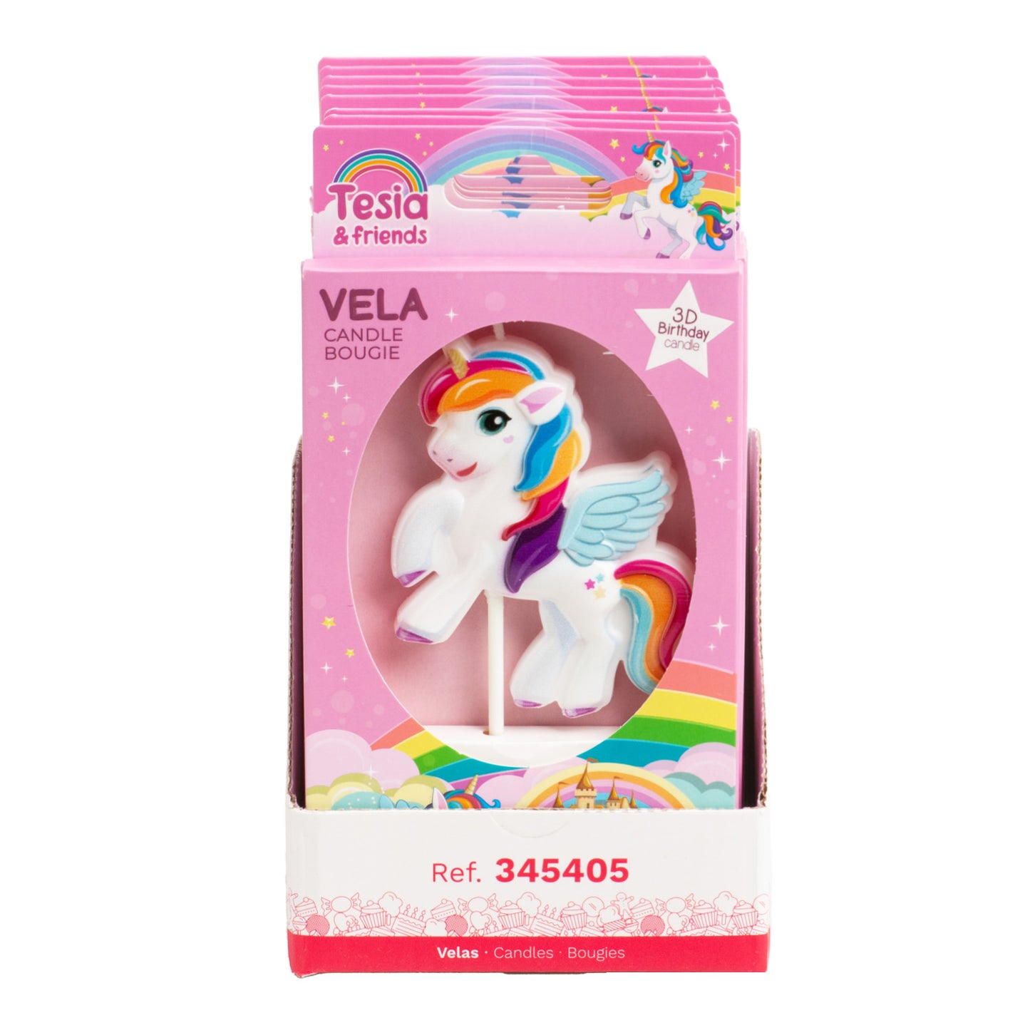 VELA CUMPLEAÑOS UNICORNIO 8X6.2CM