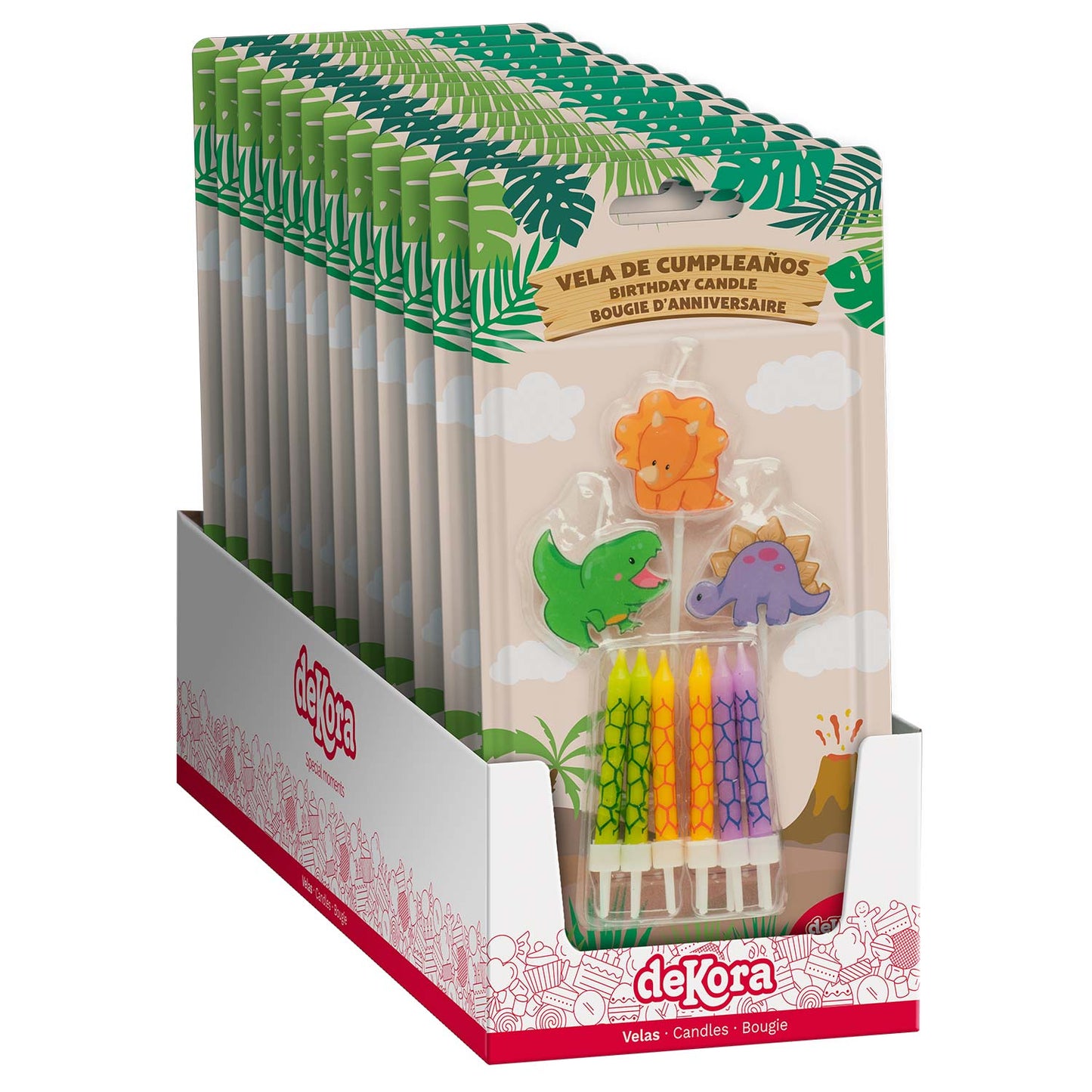 MIX BOUGIES D'ANNIVERSAIRE DINOSAURES