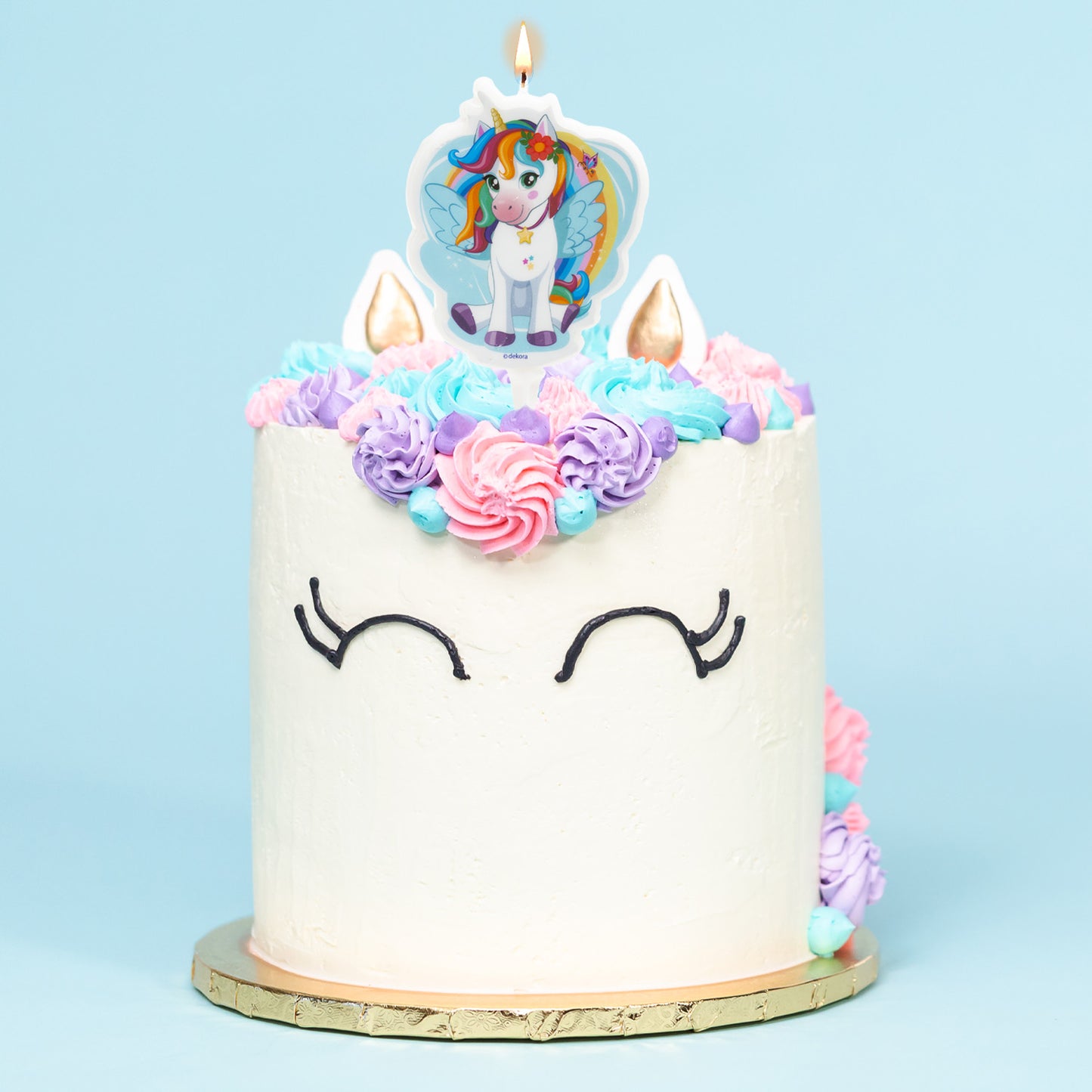 VELA DE CUMPLEAÑOS 2D UNICORNIO TESIA 7.5CM