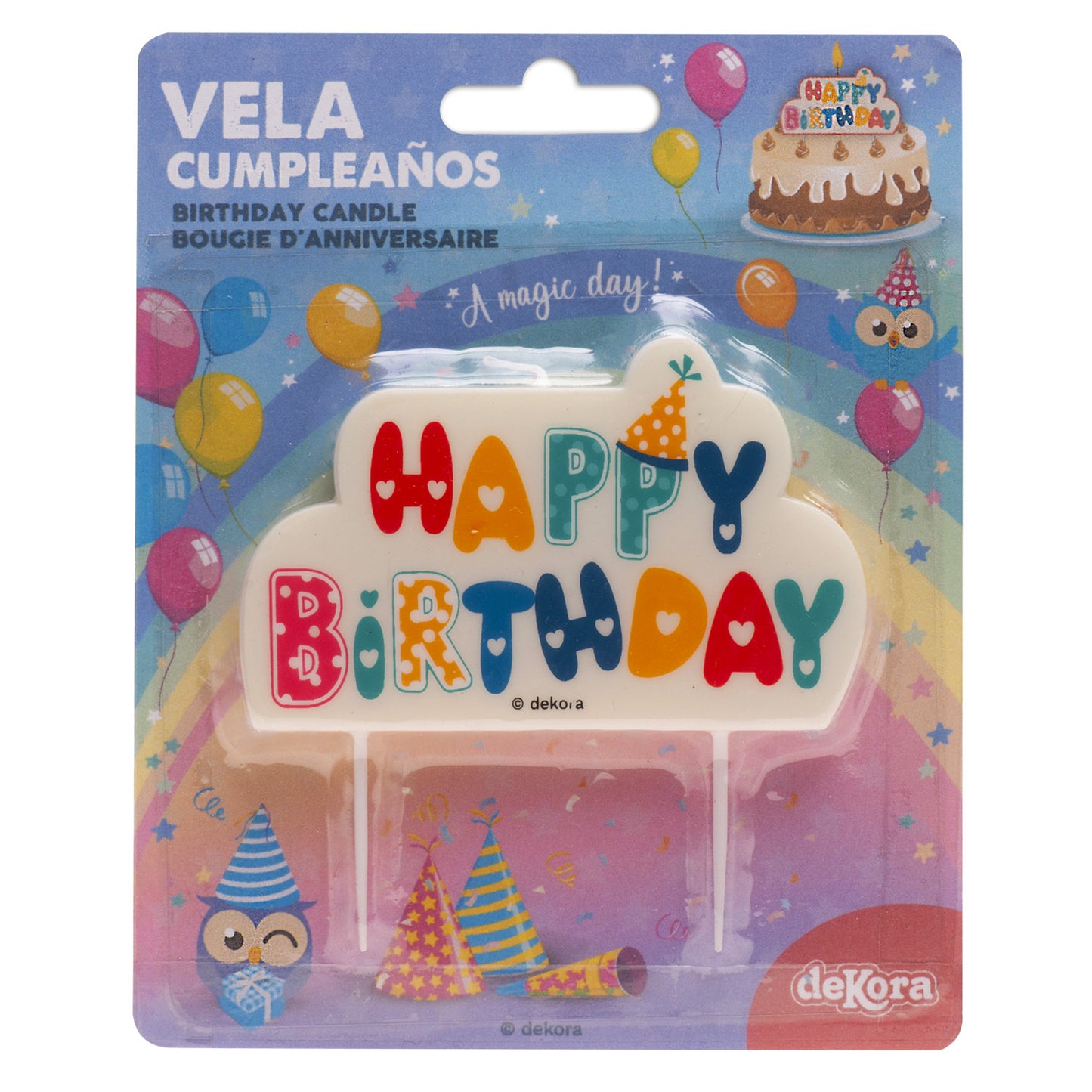 VELA DE ANIVERSÁRIO HAPPY BIRTHDAY 10X6CM