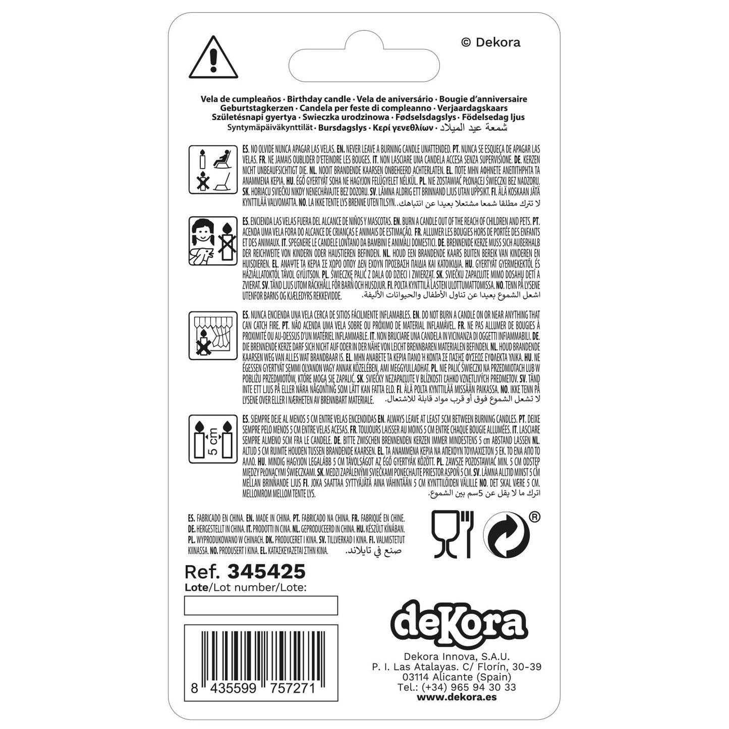 VELAS CUMPLEAÑOS COMIC ORO 5CM | Nº5