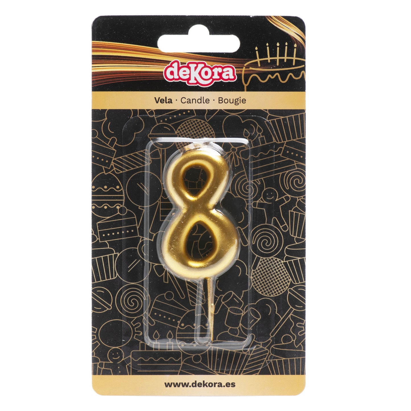 GOLD COMIC BIRTHDAY CANDLE | Nº8