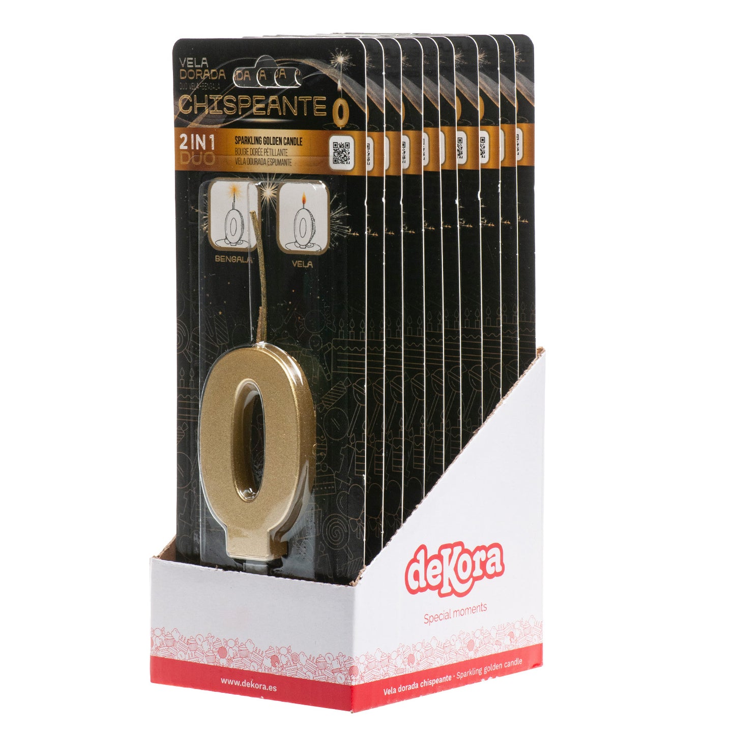 VELAS DE ANIVERSÁRIO DE OURO ESPUMANTE Nº0
