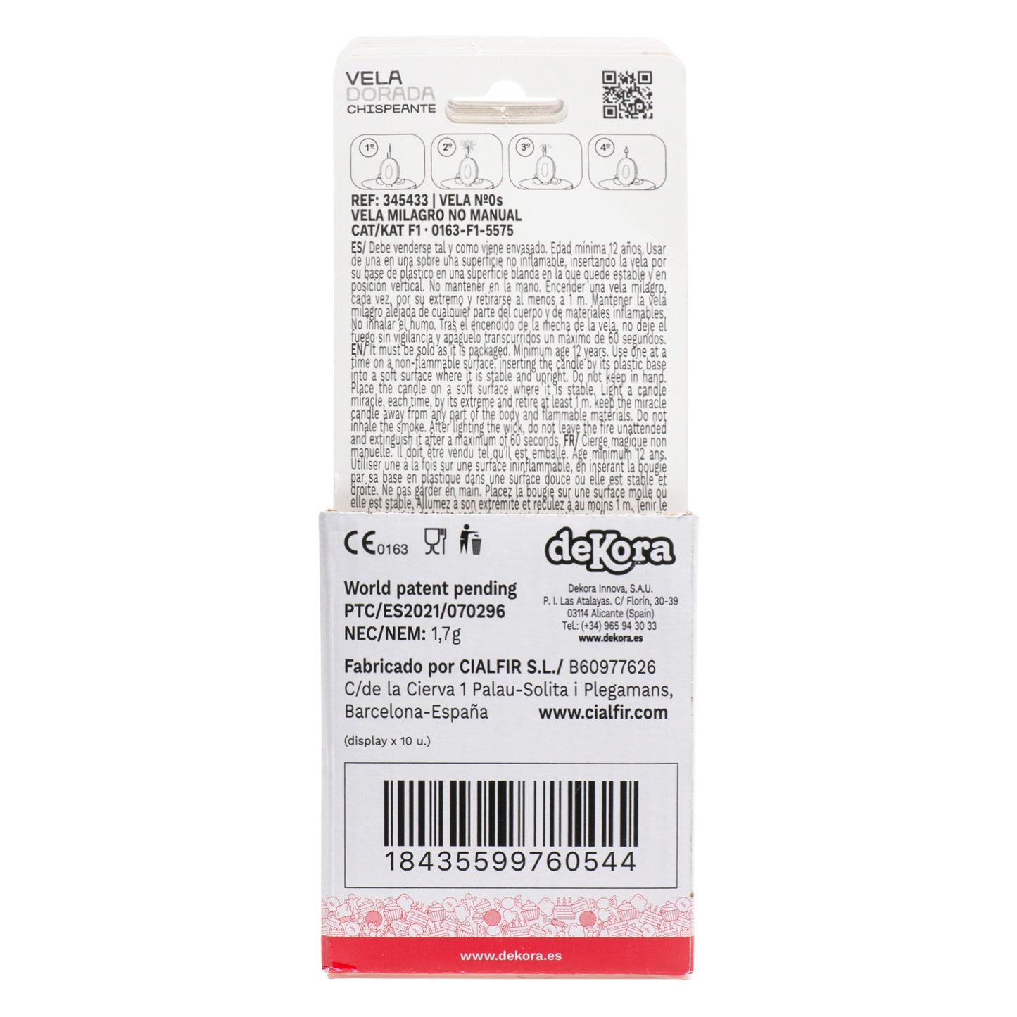 VELAS DE ANIVERSÁRIO DE OURO ESPUMANTE Nº0