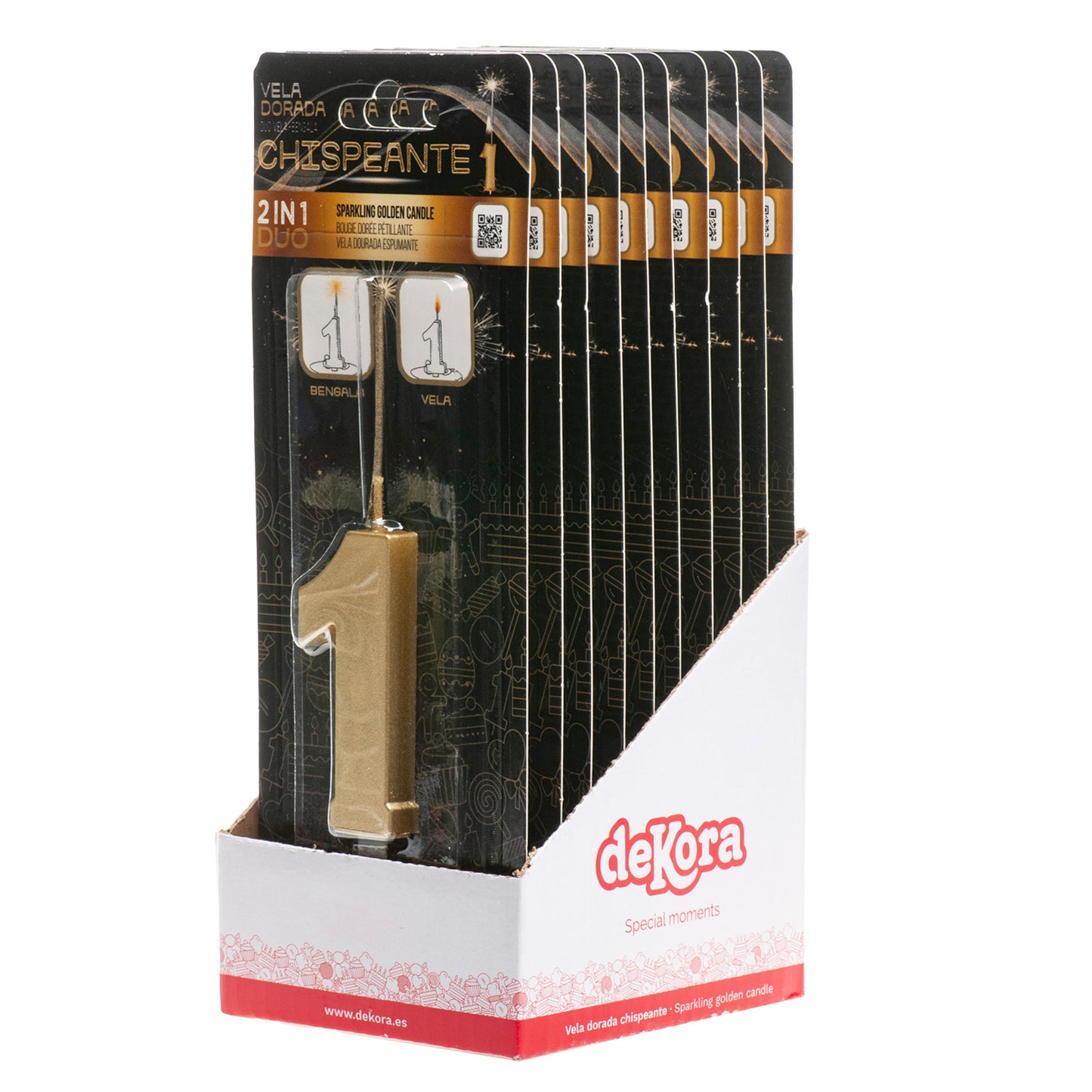 VELAS DE ANIVERSÁRIO DE OURO ESPUMANTE Nº1