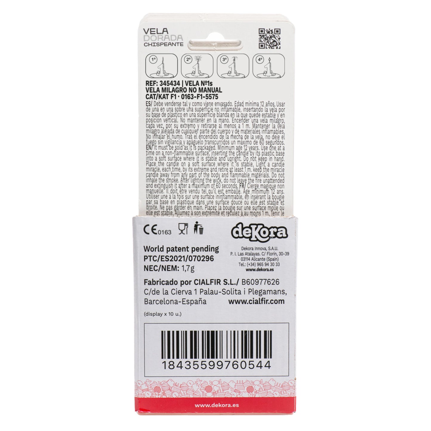 VELAS DE ANIVERSÁRIO DE OURO ESPUMANTE Nº1