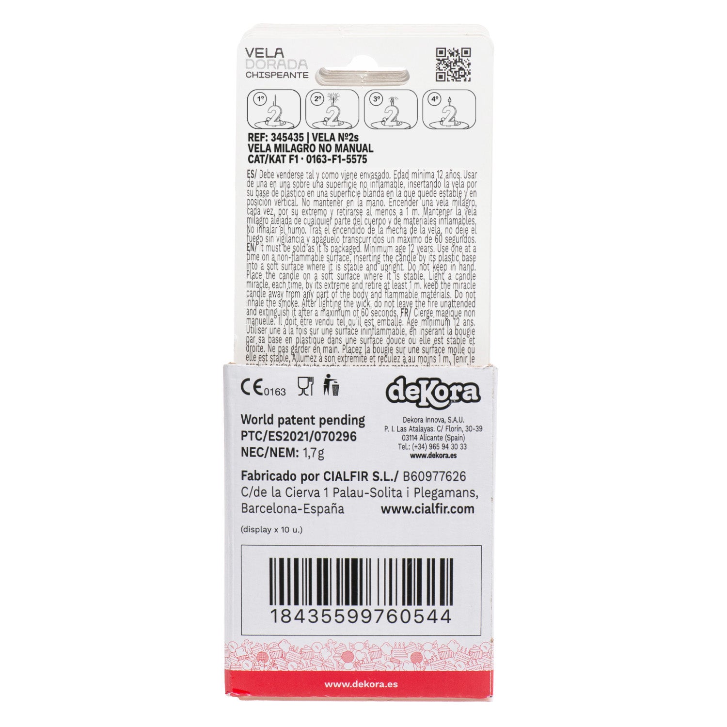 VELAS DE ANIVERSÁRIO DE OURO ESPUMANTE Nº2