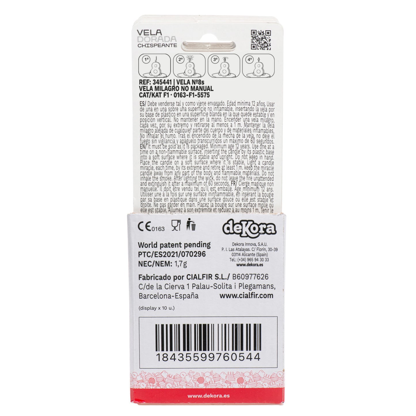 VELAS DE ANIVERSÁRIO DE OURO ESPUMANTE Nº8