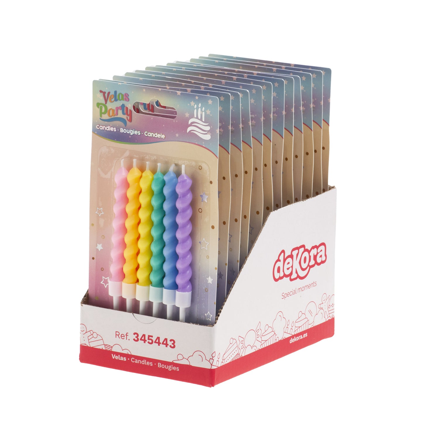 BOUGIE D'ANNIVERSAIRE TWISTED COULEURS 10CM