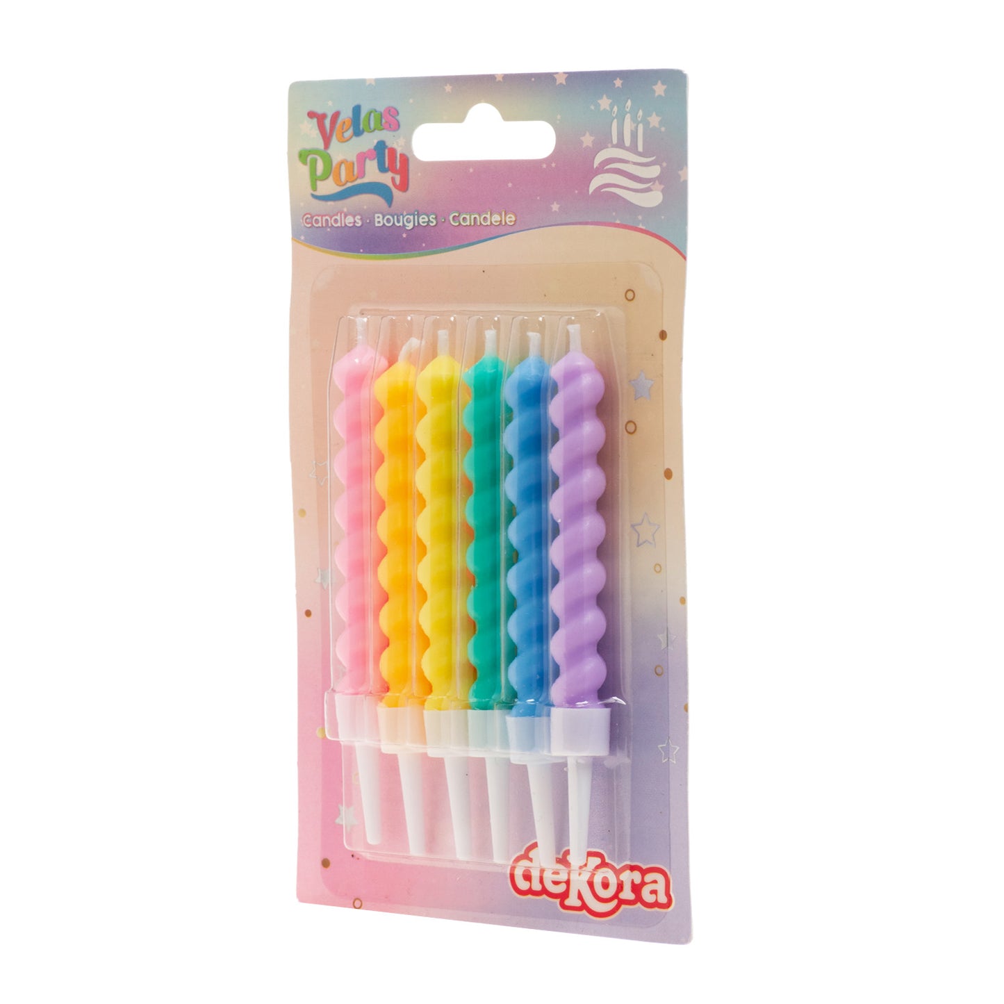 VELA DE ANIVERSÁRIO TWISTED CORES 10CM