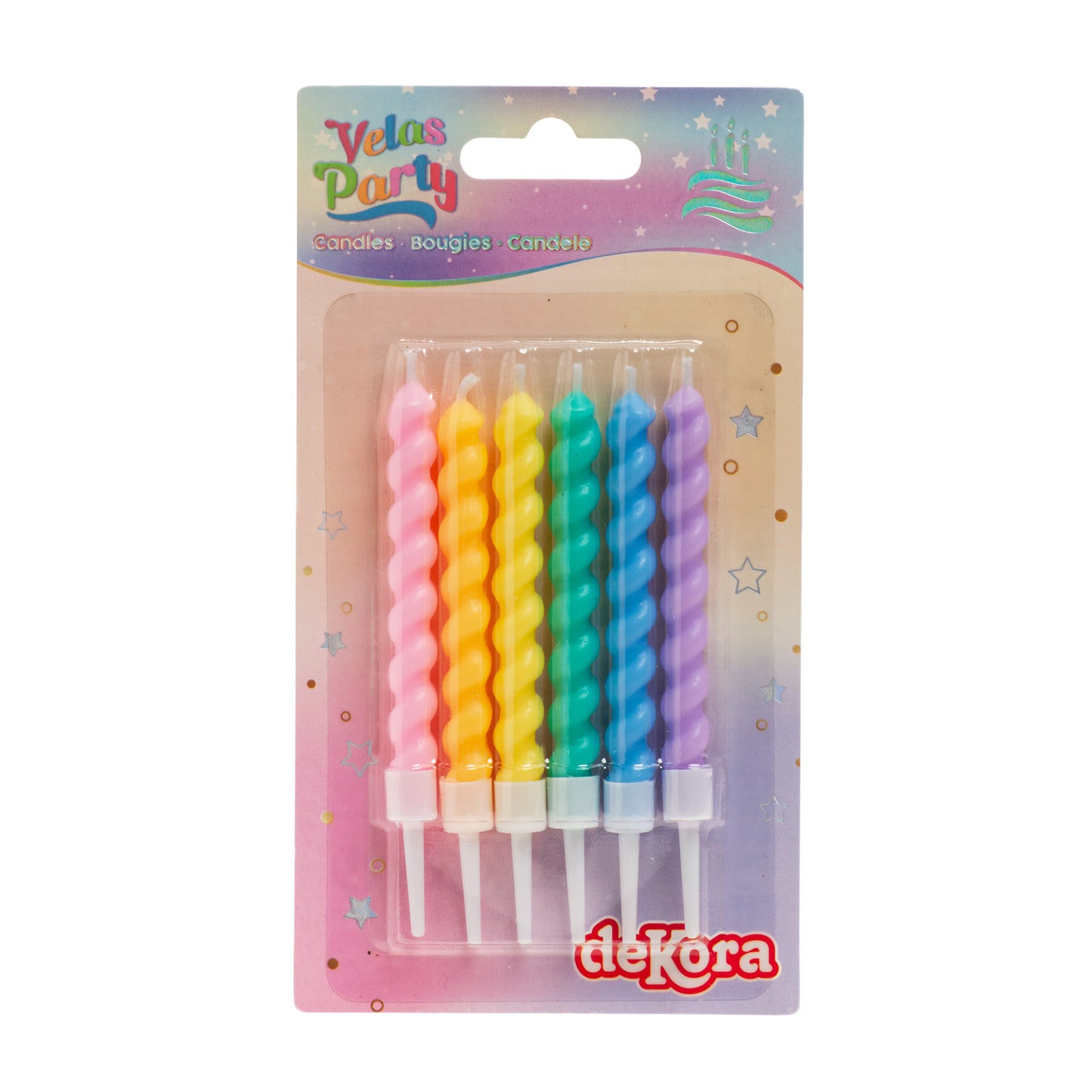 VELA DE ANIVERSÁRIO TWISTED CORES 10CM