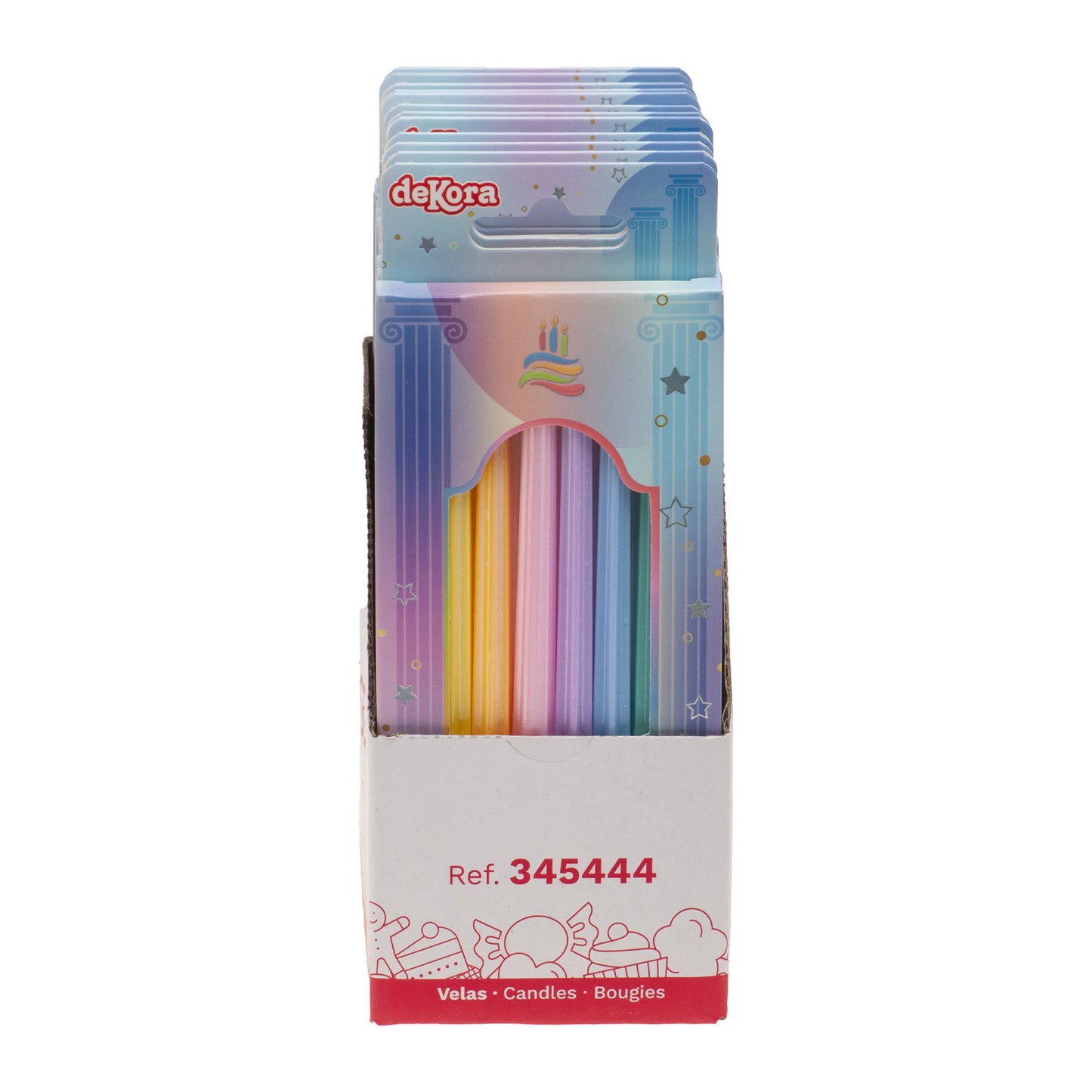 PARTY BIRTHDAY CANDLES COLORFUL COLUMNS 12CM