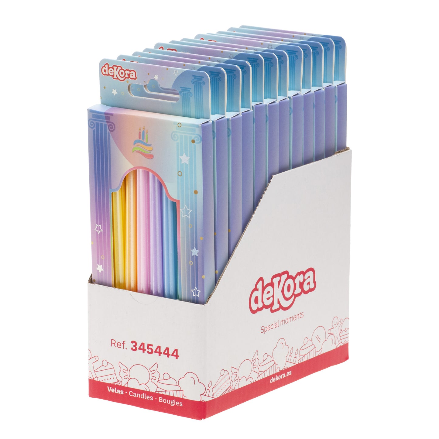 PARTY BIRTHDAY CANDLES COLORFUL COLUMNS 12CM