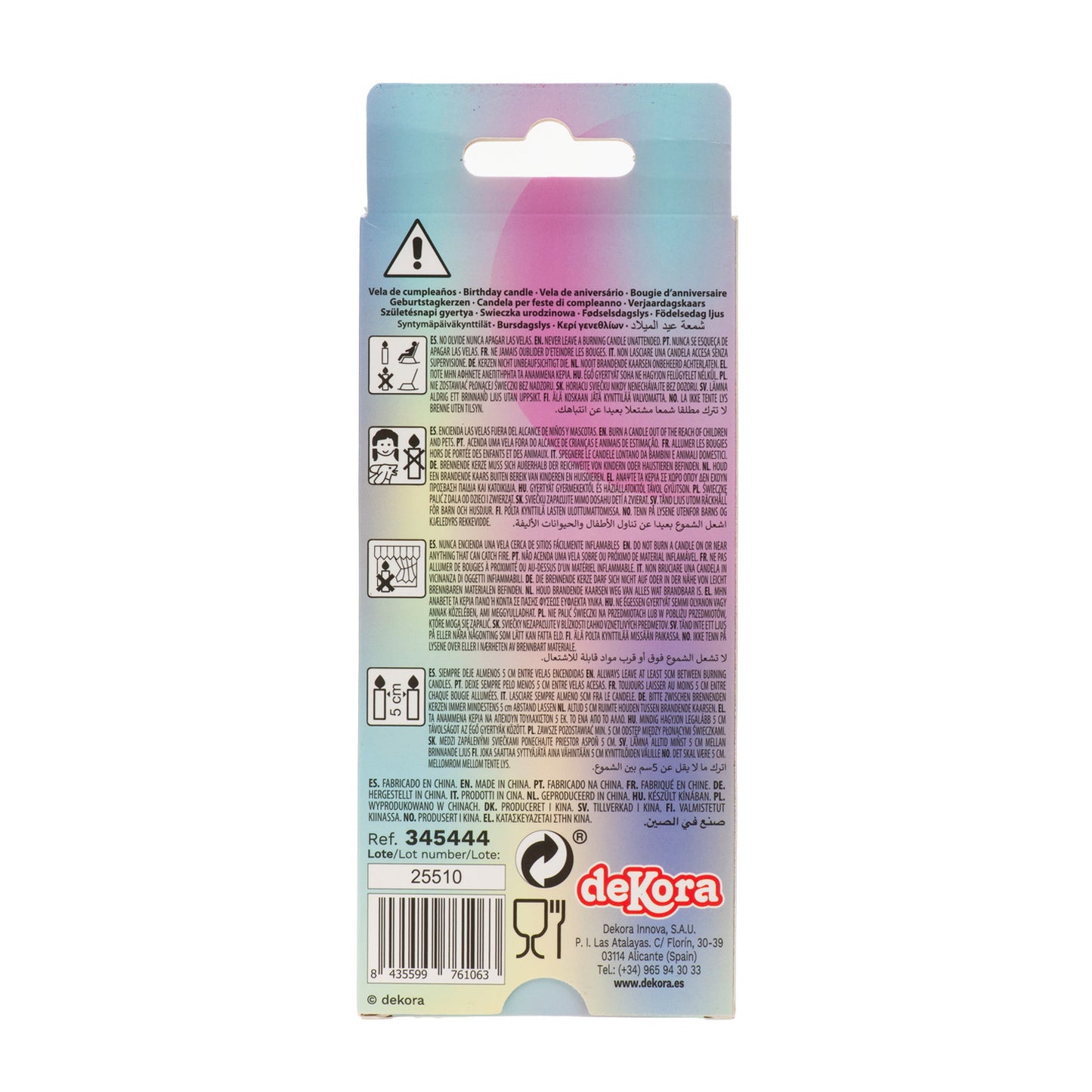 PARTY BIRTHDAY CANDLES COLORFUL COLUMNS 12CM