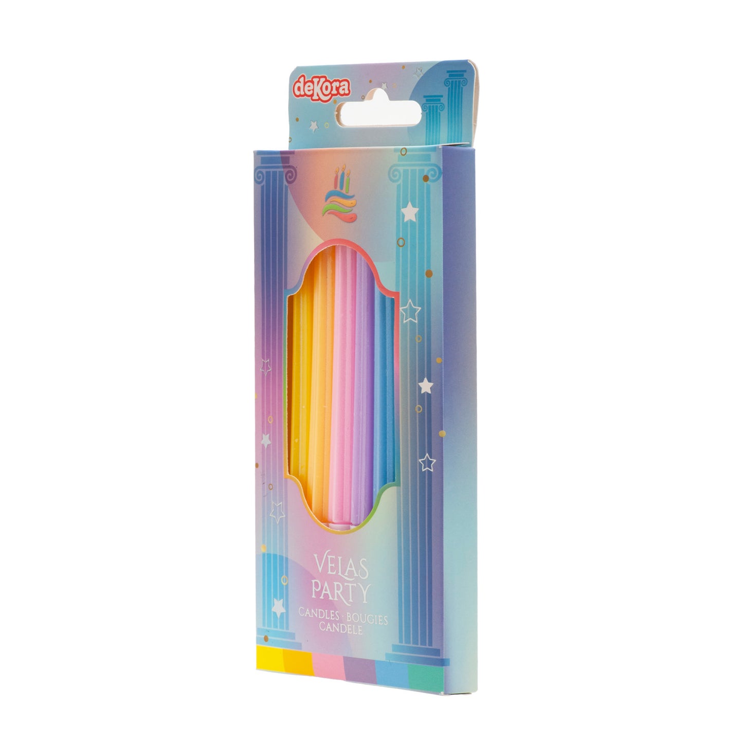 PARTY BIRTHDAY CANDLES COLORFUL COLUMNS 12CM