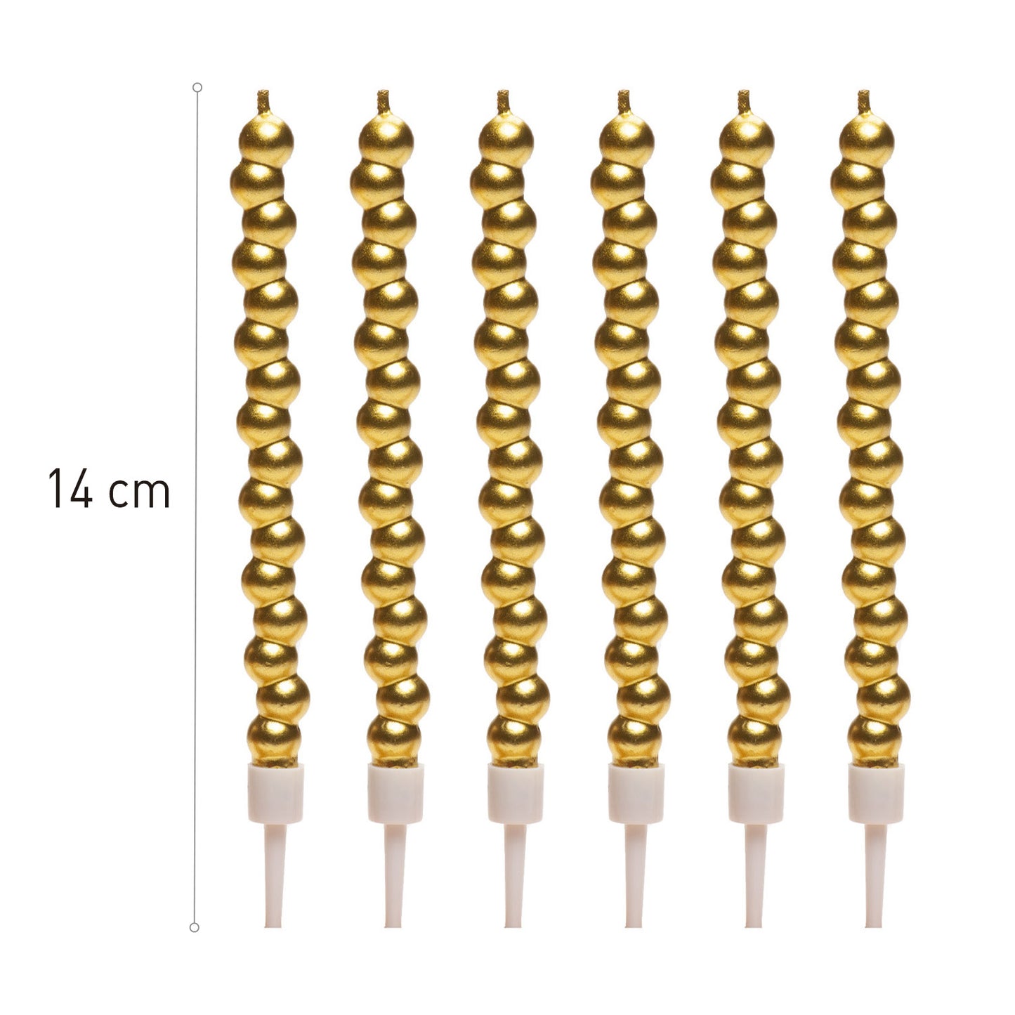 CANDELE A BOLLA COLOR ORO 14 CM
