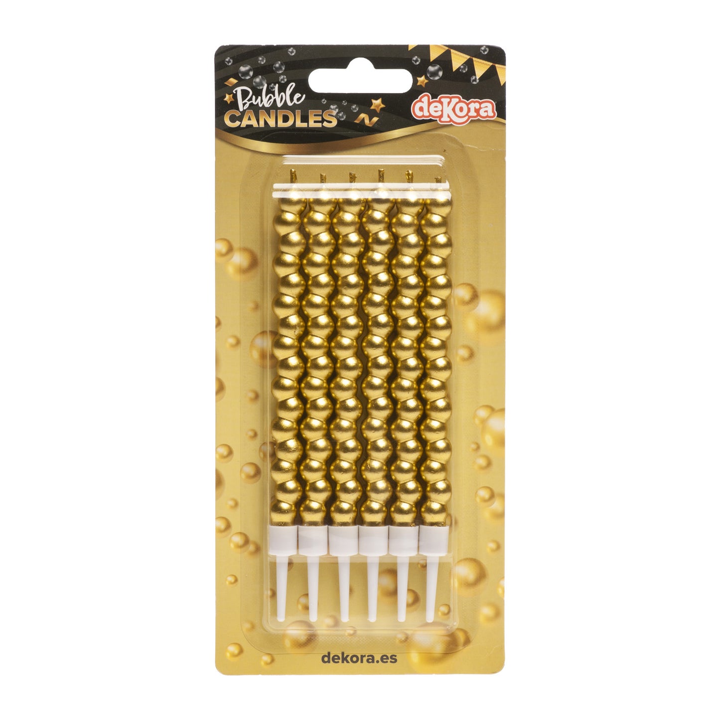 CANDELE A BOLLA COLOR ORO 14 CM