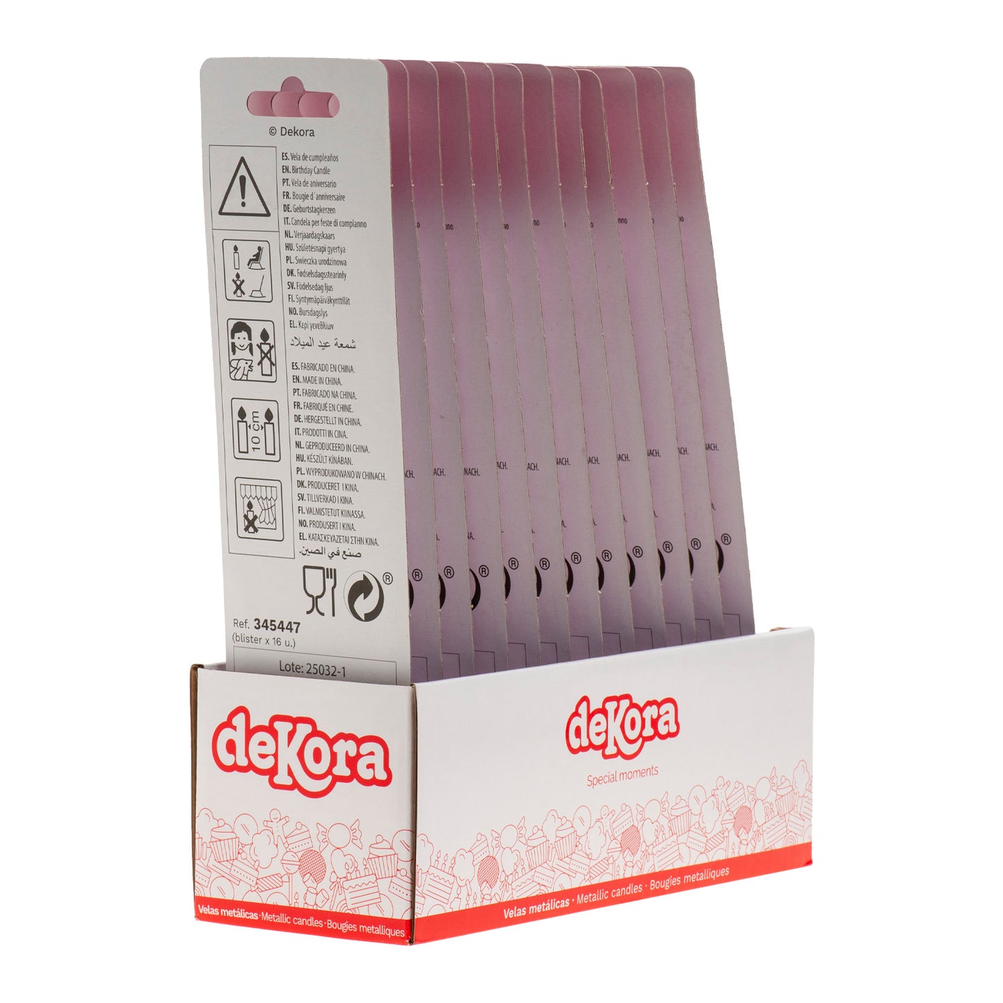 BOUGIES D'ANNIVERSAIRE ROSE MIX 13CM