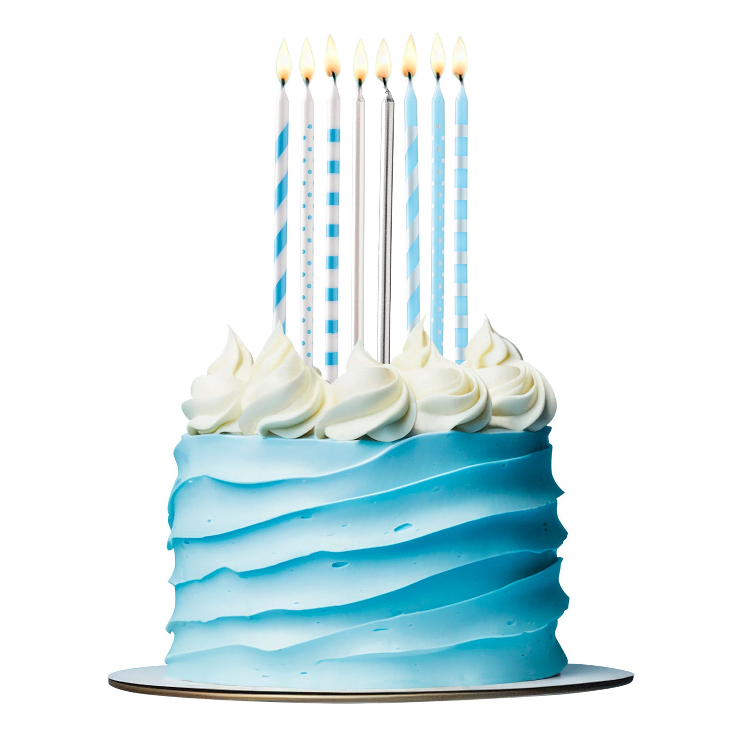 VELAS DE ANIVERSÁRIO MIX AZUIS 13CM