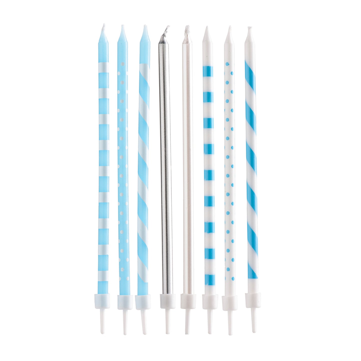 BOUGIES D'ANNIVERSAIRE BLEU MIX 13CM